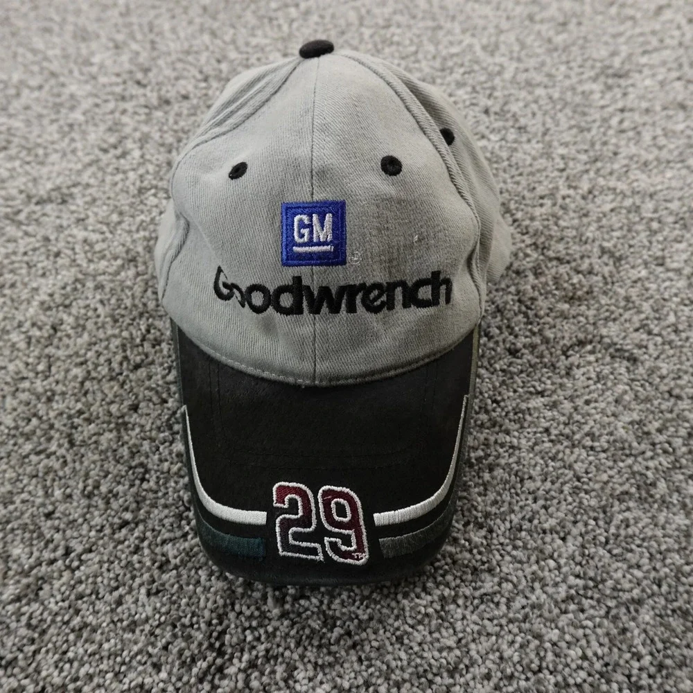 VTG Kevin Harvick Hat Mens Strap Back Cap Gray Black Nascar 10 Goodwrench Racing